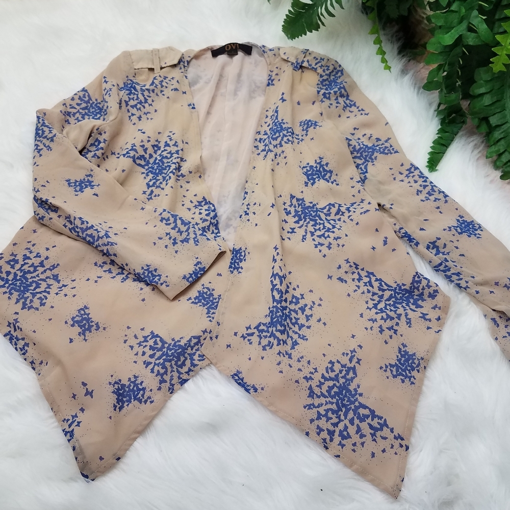 CARDIGAN BUTTERFLY ALL OVER  SZ SMALL